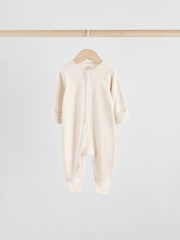 Нейтральный - Baby Two Way Zip Footless Sleepsuits 5 Pack (0-2yrs) - Image 6 of 13