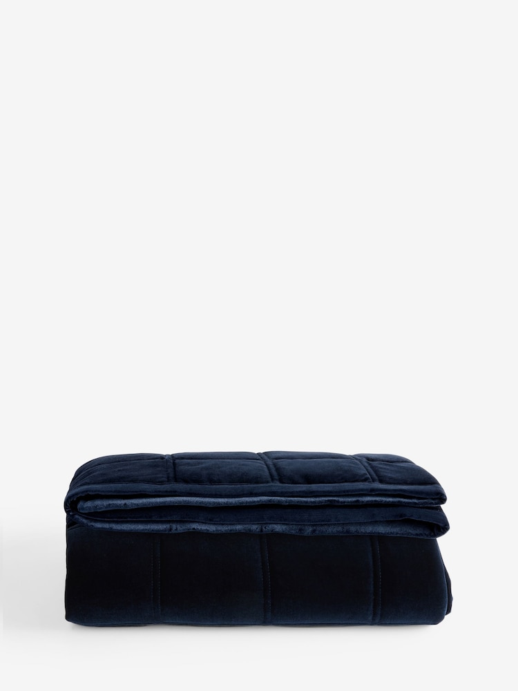 Navy Lustre Navy Bedspread - Image 2 of 3
