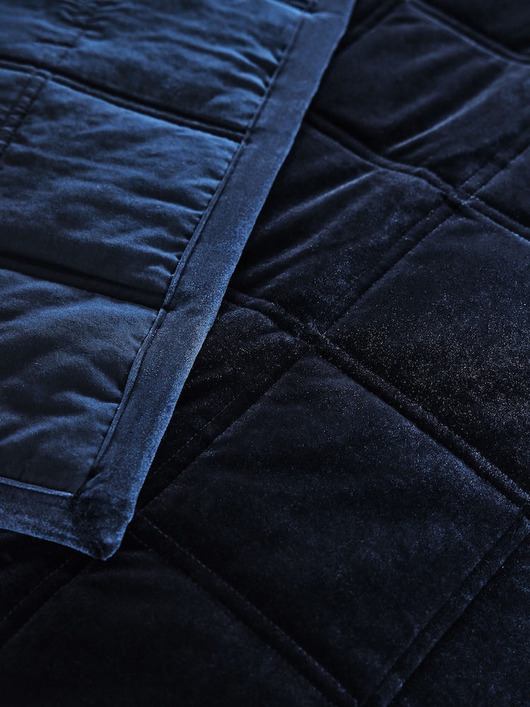 Navy Lustre Navy Bedspread - Image 3 of 3