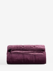 Burgundy Red Quilted Lustre Velvet Bedspread - Image 4 of 4