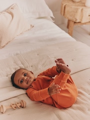 Rust Brown Baby Little Pumpkin Two Way Zip Sleepsuit (0mths-3yrs) - Image 2 of 12