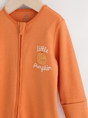 Rust Brown Baby Little Pumpkin Two Way Zip Sleepsuit (0mths-3yrs) - Image 7 of 12