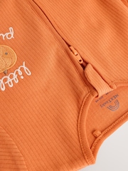 Rust Brown Baby Little Pumpkin Two Way Zip Sleepsuit (0mths-3yrs) - Image 9 of 12