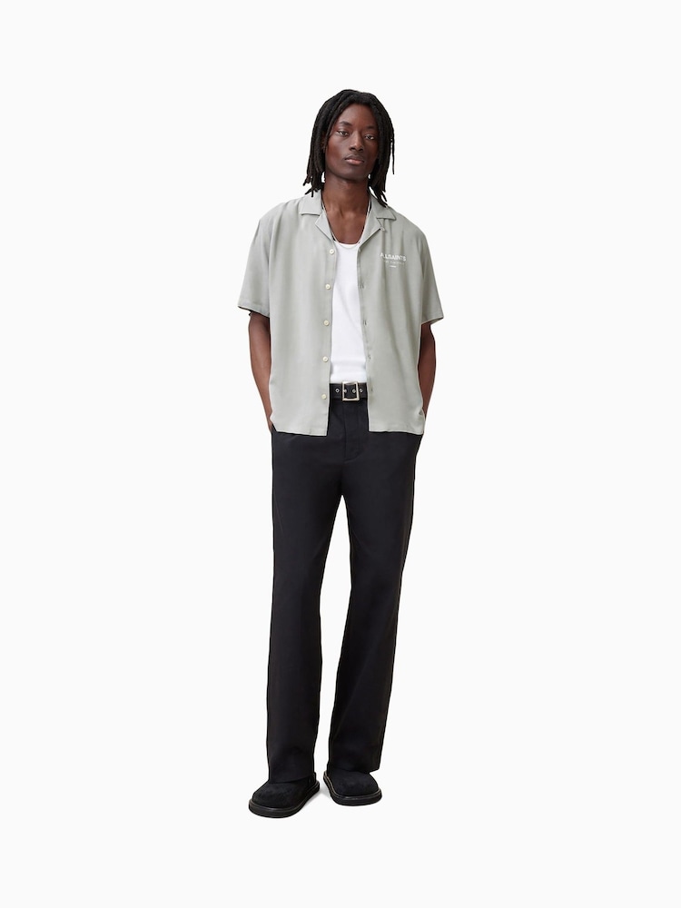 AllSaints Grey Underground Short Sleeve Shirt - Image 1 of 7