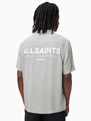 AllSaints Grey Underground Short Sleeve Shirt - Image 3 of 7
