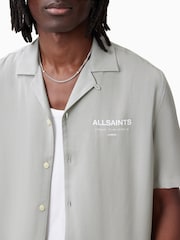 AllSaints Grey Underground Short Sleeve Shirt - Image 5 of 7