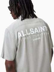 AllSaints Grey Underground Short Sleeve Shirt - Image 6 of 7