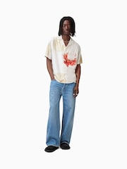 AllSaints White Fleur Short Sleeve Shirt - Image 3 of 8