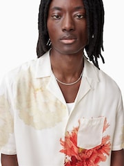 AllSaints White Fleur Short Sleeve Shirt - Image 6 of 8