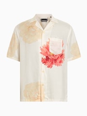 AllSaints White Fleur Short Sleeve Shirt - Image 8 of 8