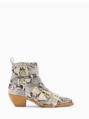 AllSaints White Jane Buckle Boots - Image 1 of 6