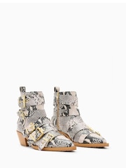 AllSaints White Jane Buckle Boots - Image 2 of 6