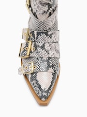 AllSaints White Jane Buckle Boots - Image 4 of 6