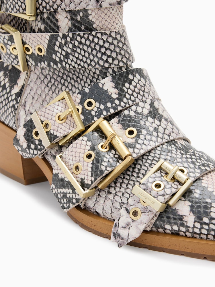 AllSaints White Jane Buckle Boots - Image 5 of 6