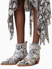 AllSaints White Jane Buckle Boots - Image 6 of 6