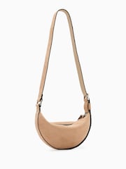 AllSaints Tan Halfmoon Suede Xbody Bag - Image 6 of 7