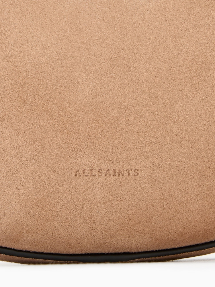 AllSaints Tan Halfmoon Suede Xbody Bag - Image 7 of 7