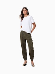 AllSaints Green Mila Denim Trousers - Image 1 of 5