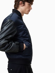 AllSaints Black Myler Bomber Jacket - Image 6 of 10