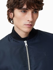 AllSaints Black Myler Bomber Jacket - Image 7 of 10