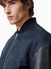AllSaints Black Myler Bomber Jacket - Image 8 of 10