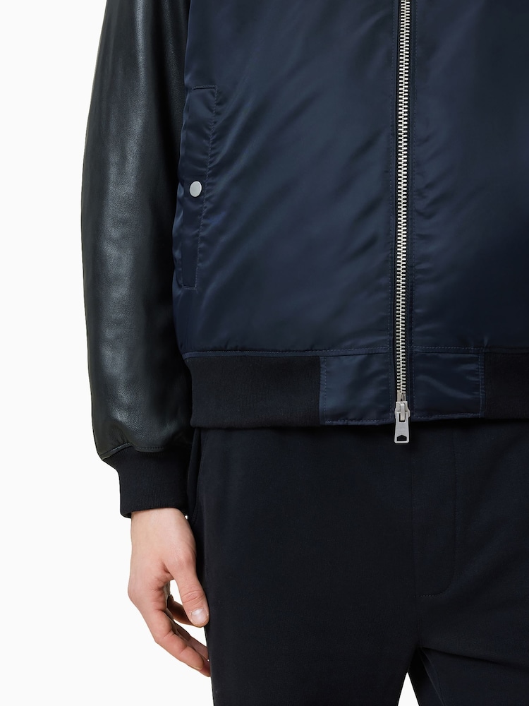 AllSaints Black Myler Bomber Jacket - Image 9 of 10