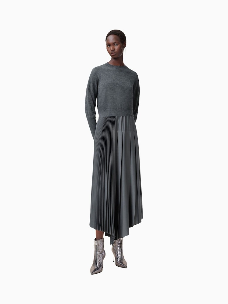 AllSaints Grey Adriana Dress - Image 1 of 8
