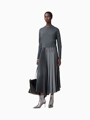 AllSaints Grey Adriana Dress - Image 3 of 8