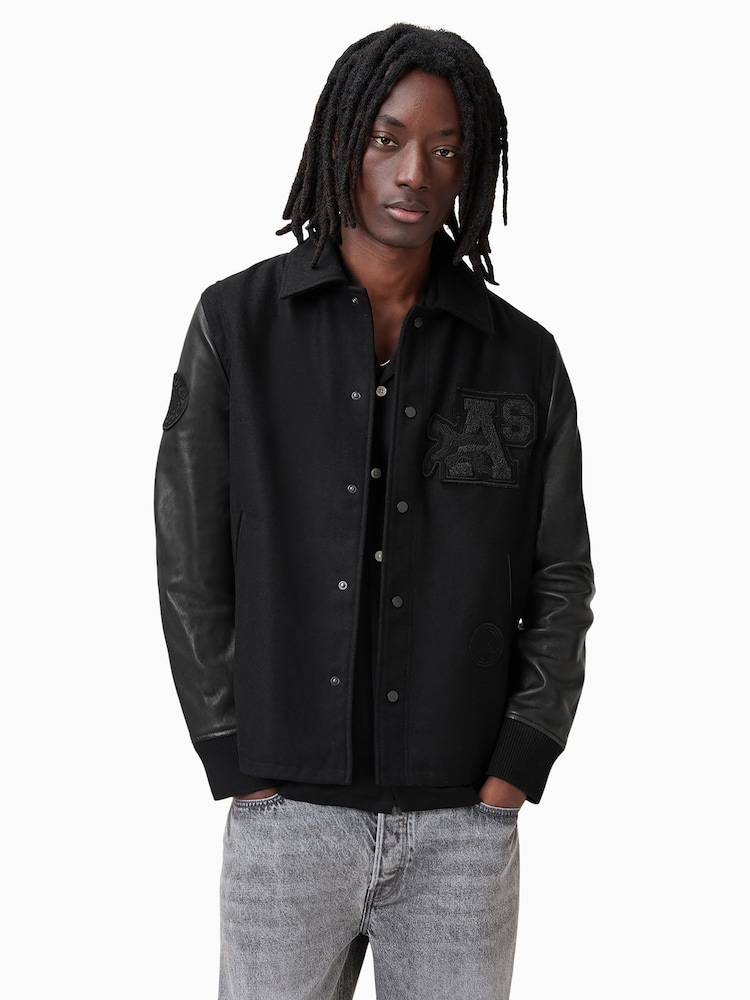 AllSaints Black Warrenton Jacket - Image 1 of 11
