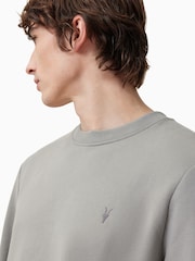 AllSaints Grey Raven Crew 100% Organic Cotton Jumper - Image 2 of 6