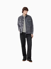 AllSaints Grey Raven Crew 100% Organic Cotton Jumper - Image 3 of 6