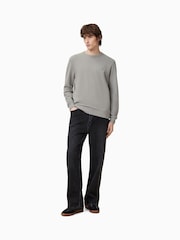 AllSaints Grey Raven Crew 100% Organic Cotton Jumper - Image 4 of 6