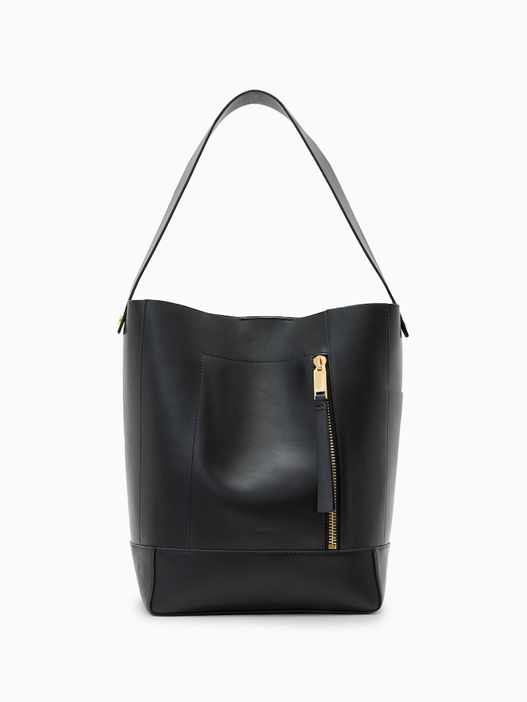 AllSaints Black Alba Hobo Bag - Image 1 of 8