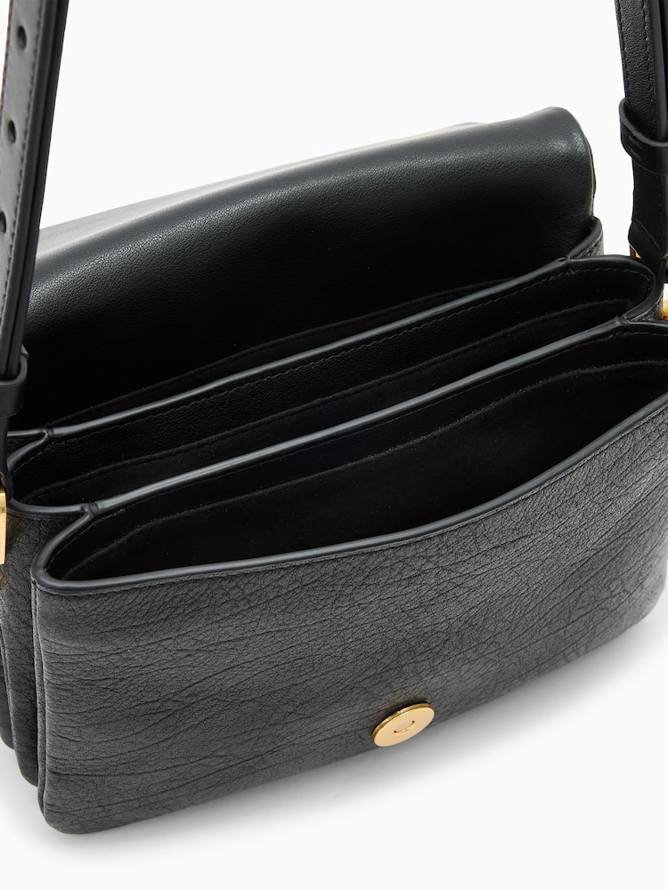 AllSaints Black Jupiter Grain Xbody Bag - Image 4 of 7