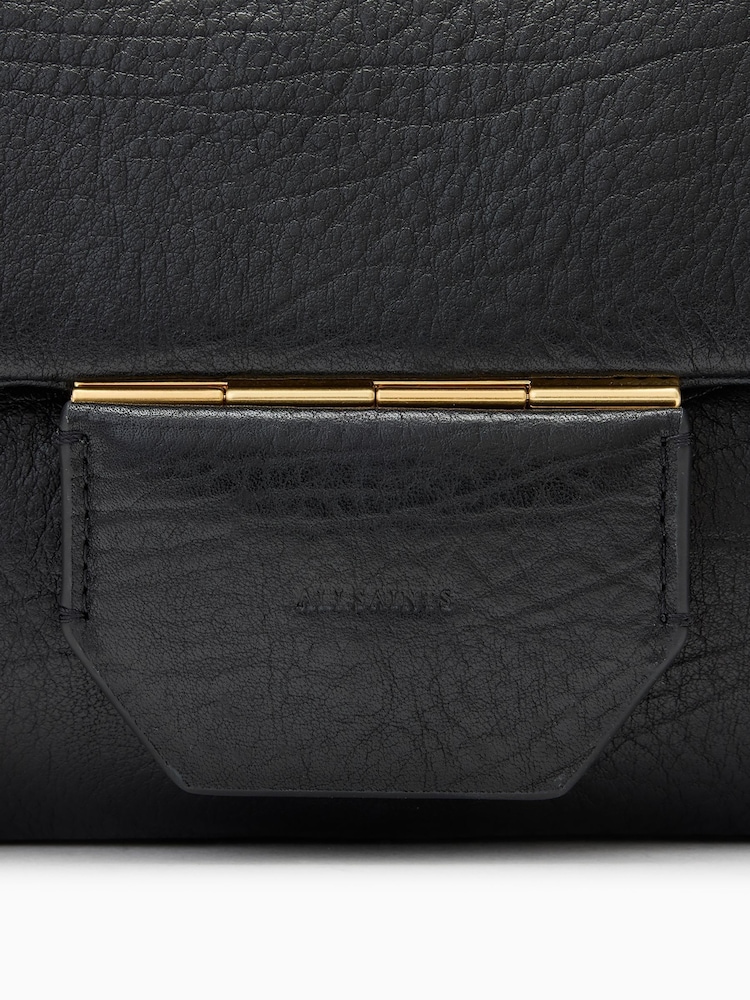 AllSaints Black Jupiter Grain Xbody Bag - Image 5 of 7
