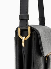 AllSaints Black Jupiter Grain Xbody Bag - Image 6 of 7