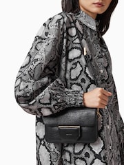 AllSaints Black Jupiter Grain Xbody Bag - Image 7 of 7