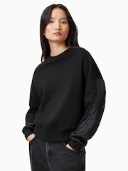 أسود - AllSaints Peggy Zip Sweatshirt - صورة 1 من 7