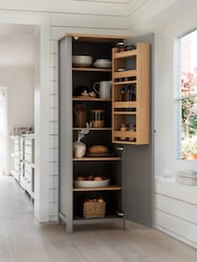 Dove Grey Malvern Medium Oak Effect Kitchen Larder Cupboard - Image 2 of 8