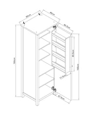Dove Grey Malvern Medium Oak Effect Kitchen Larder Cupboard - Image 4 of 8
