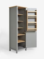 Dove Grey Malvern Medium Oak Effect Kitchen Larder Cupboard - Image 7 of 8
