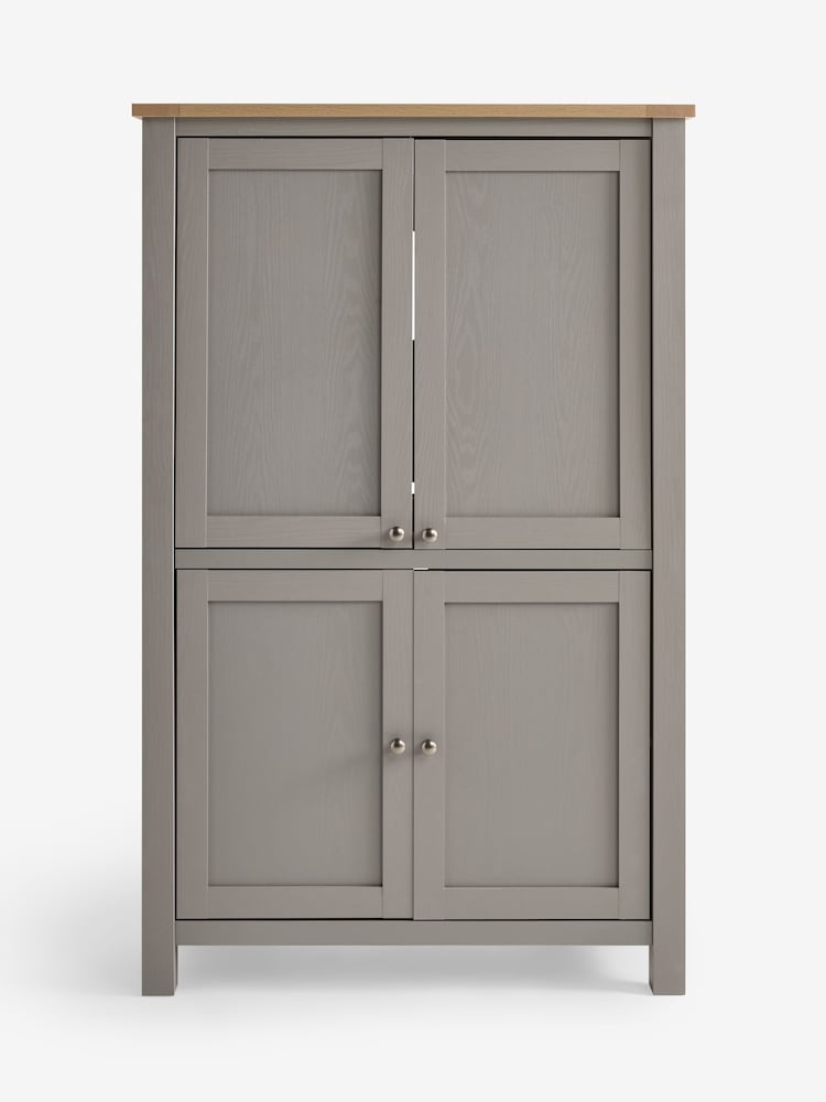 Dove Grey Malvern Oak Effect Corner Hideaway Desk - Image 1 of 3