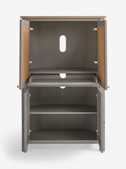 Dove Grey Malvern Oak Effect Corner Hideaway Desk - Image 2 of 3