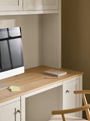 Cream Malvern Oak Effect Storage Desk - Image 4 of 9