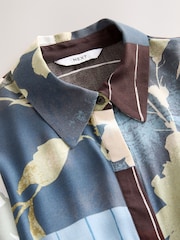 Light Blue Floral Twist Front Maxi Shirt Dress - Image 7 of 7