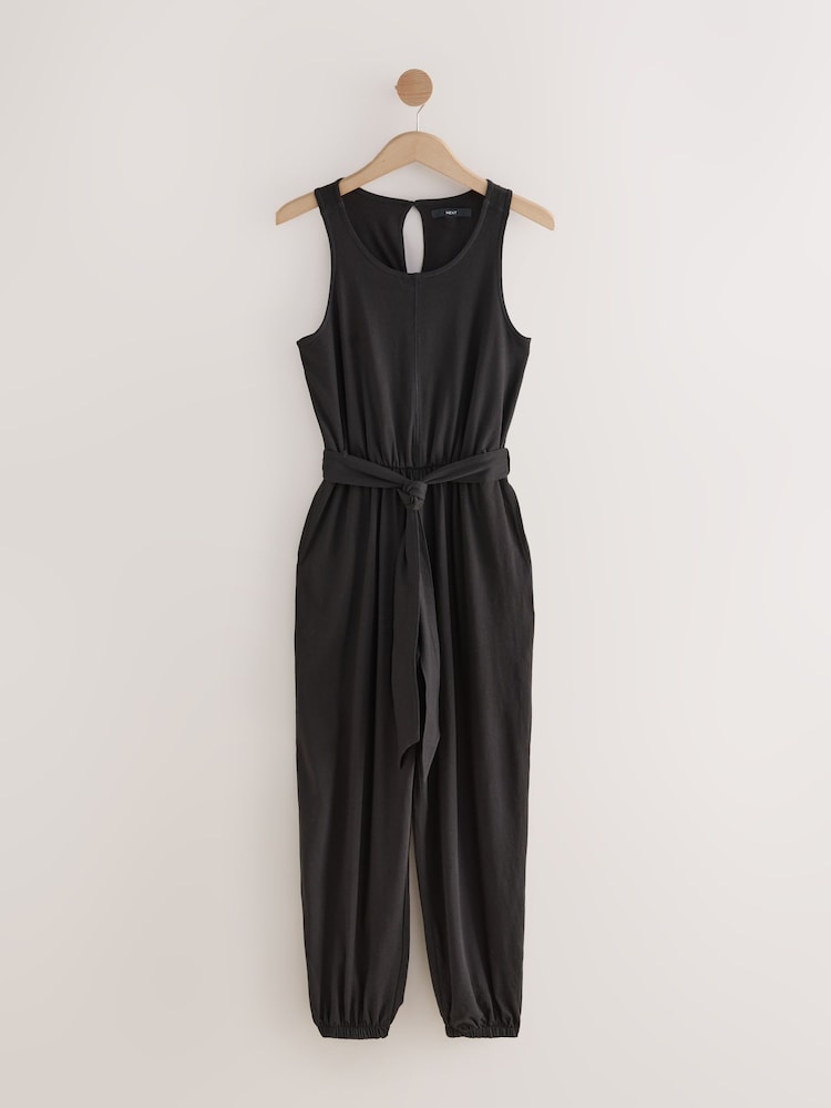 Buy Black Sleeveless Jersey Tie Waist Jumpsuit from Next Bangladesh