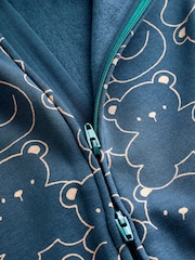Navy Bear Baby Fleece Lined Sleepsuit - Image 7 of 7
