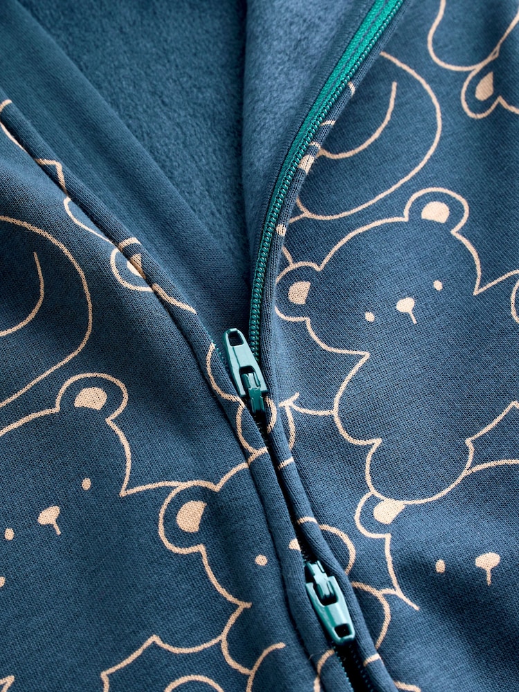 Navy Bear Baby Fleece Lined Sleepsuit - Image 7 of 7 Navy Bear Baby Fleece Lined Sleepsuit - Image 7 of 7
