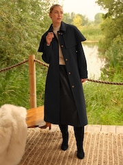 Love & Roses Black Longline Cape Coat - Image 3 of 4