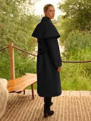 Love & Roses Black Longline Cape Coat - Image 4 of 4